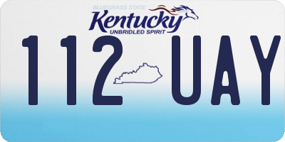 KY license plate 112UAY