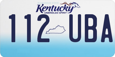 KY license plate 112UBA