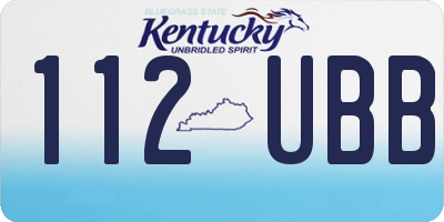 KY license plate 112UBB