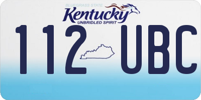 KY license plate 112UBC