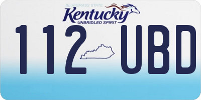KY license plate 112UBD