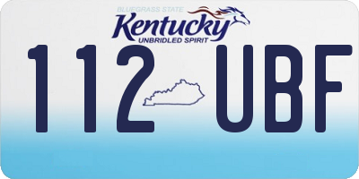 KY license plate 112UBF