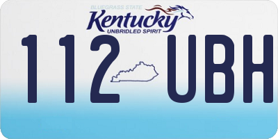 KY license plate 112UBH