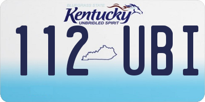 KY license plate 112UBI