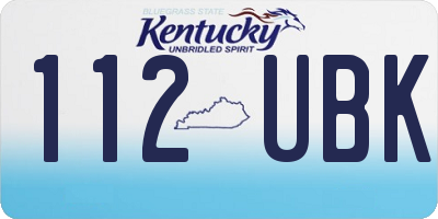 KY license plate 112UBK