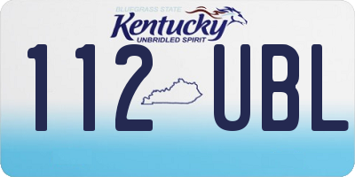 KY license plate 112UBL