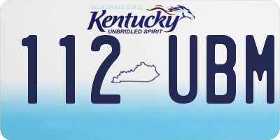 KY license plate 112UBM
