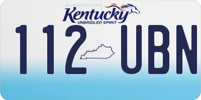 KY license plate 112UBN