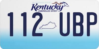 KY license plate 112UBP