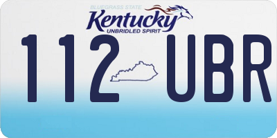 KY license plate 112UBR
