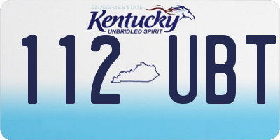 KY license plate 112UBT