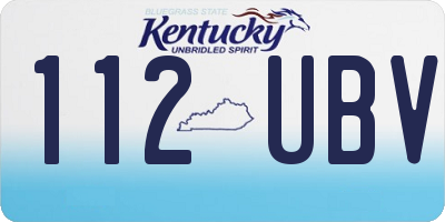 KY license plate 112UBV