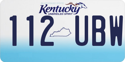 KY license plate 112UBW