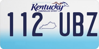 KY license plate 112UBZ