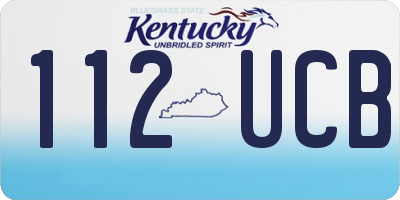 KY license plate 112UCB