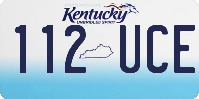 KY license plate 112UCE