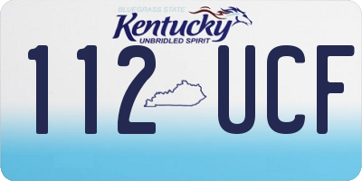 KY license plate 112UCF