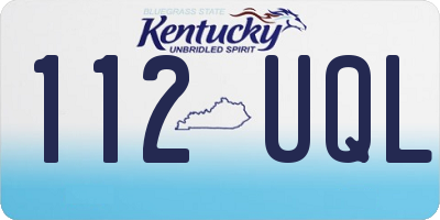 KY license plate 112UQL