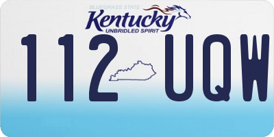 KY license plate 112UQW