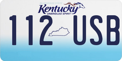 KY license plate 112USB