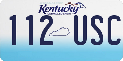 KY license plate 112USC