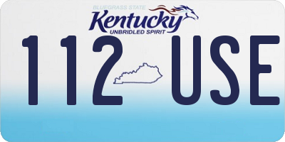 KY license plate 112USE
