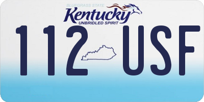 KY license plate 112USF