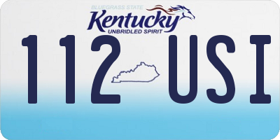 KY license plate 112USI