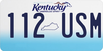 KY license plate 112USM