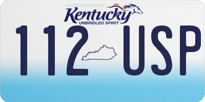 KY license plate 112USP
