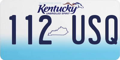 KY license plate 112USQ