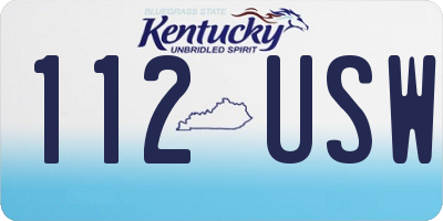 KY license plate 112USW