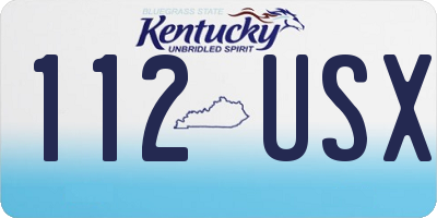 KY license plate 112USX