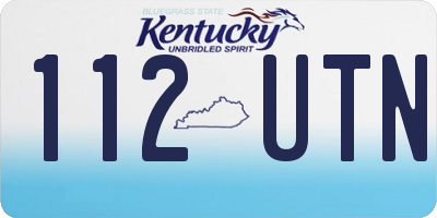 KY license plate 112UTN