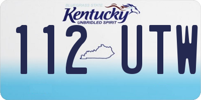 KY license plate 112UTW