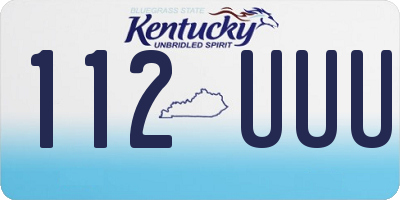 KY license plate 112UUU