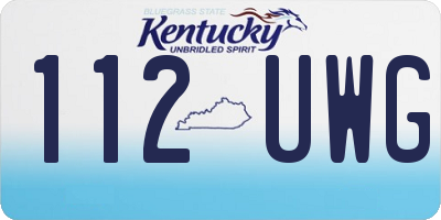 KY license plate 112UWG