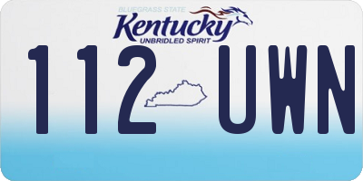 KY license plate 112UWN