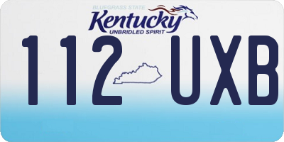 KY license plate 112UXB