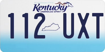 KY license plate 112UXT