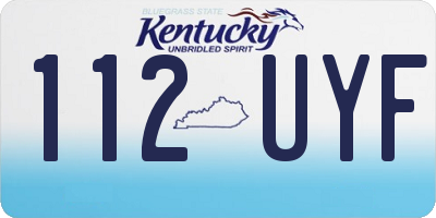 KY license plate 112UYF