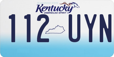 KY license plate 112UYN