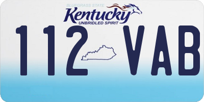 KY license plate 112VAB