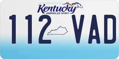 KY license plate 112VAD