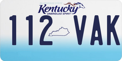 KY license plate 112VAK