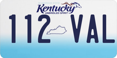 KY license plate 112VAL