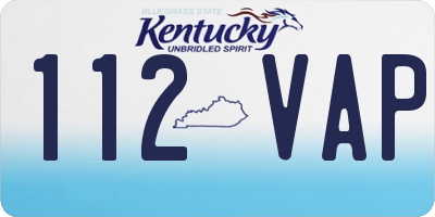 KY license plate 112VAP