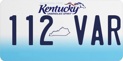 KY license plate 112VAR