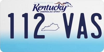KY license plate 112VAS