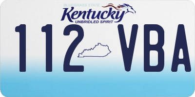 KY license plate 112VBA